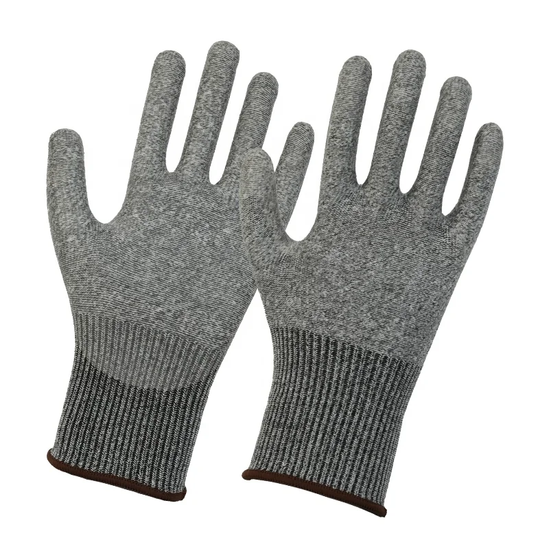 factory price customized logo CE cut resistant level 5 13G hppe liner PU dipped industrial work hand protect glove