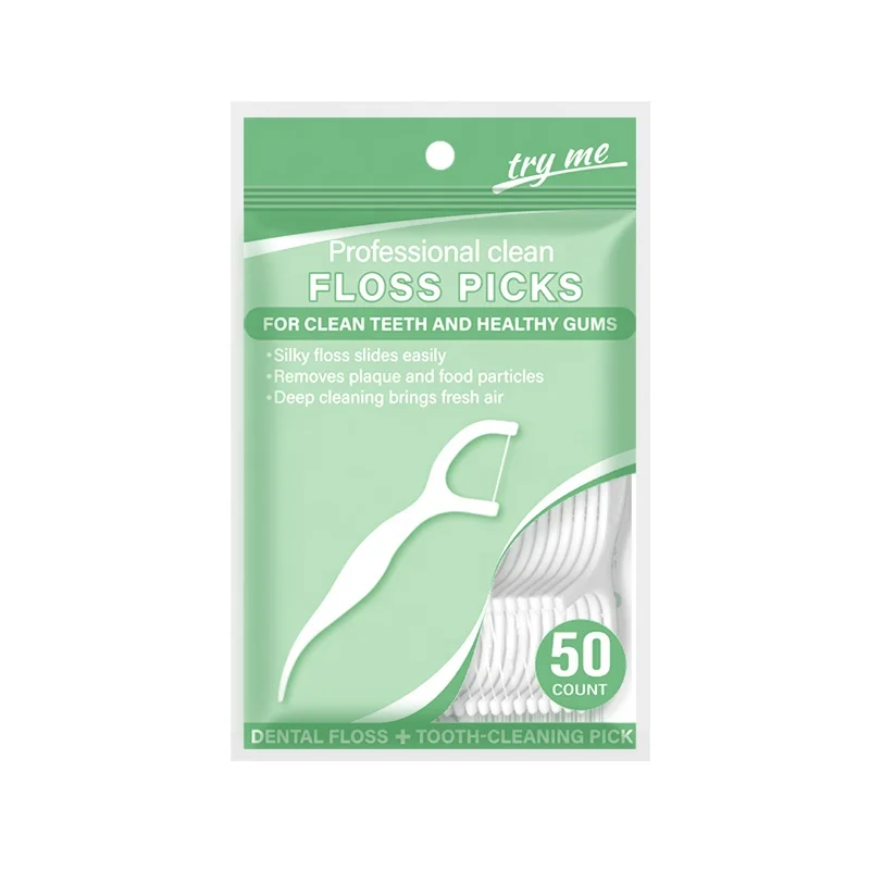 Bulk Customized Biodegradable Eco Portable Gum Care  Angled Tooth Sticks Dental Floss Picks