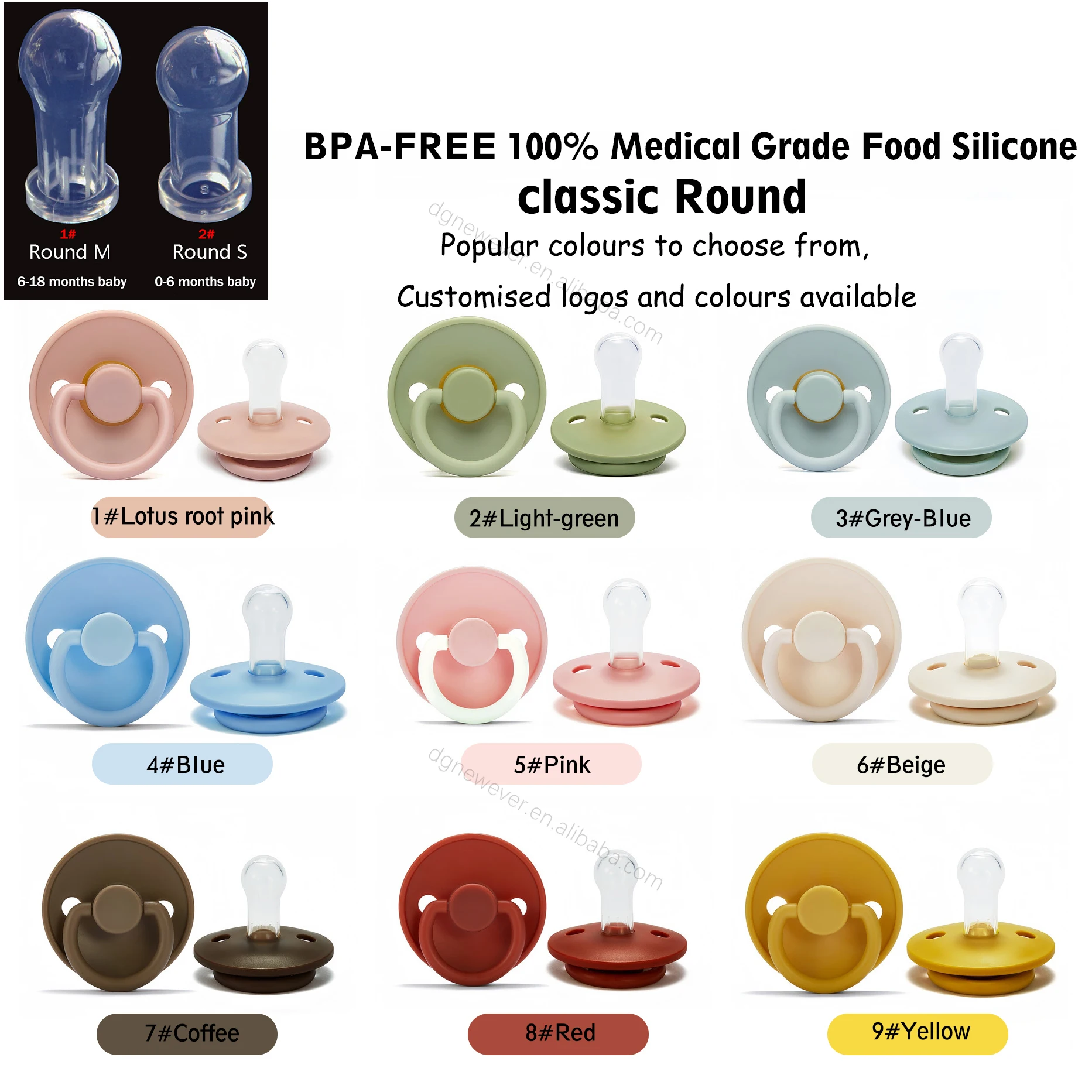 European Standard BPA-Free Plastic Baby Pacifier for 0-18 Months Ensuring Food Safety during Feeding