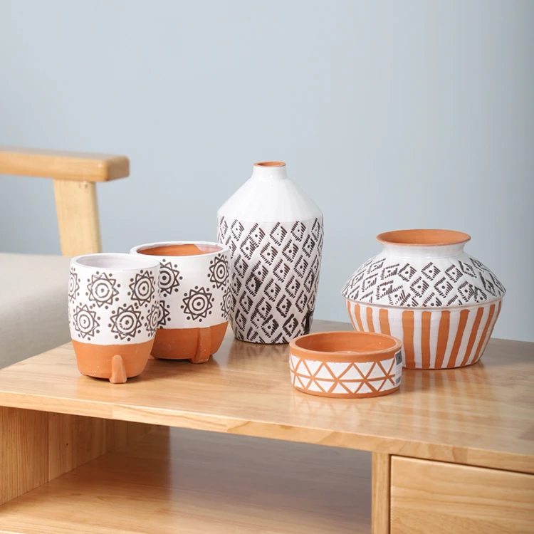 Promotional custom logo unglaze indoor outdoor terracotta pot garden supplies ceramic plant pots