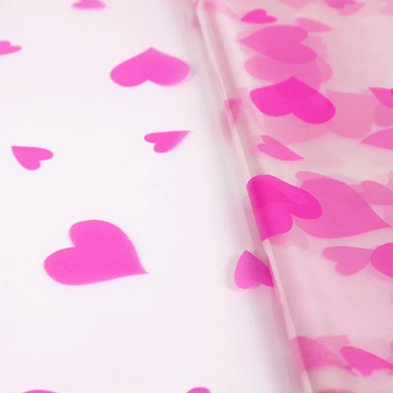 
Flower Wrapping Paper Cellophane Peach Heart Glass Paper OPP Waterproof Material Gift Wrapping Paper Wholesale 