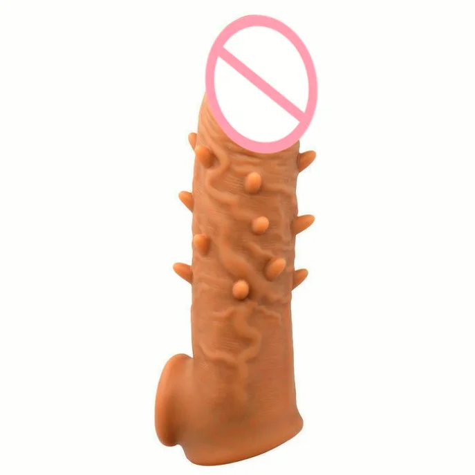 Best Selling Reusable Condoms Spike Dotted Stimulate vagina Silicon Dildo Extender Sexy Penis exotic Condom for men