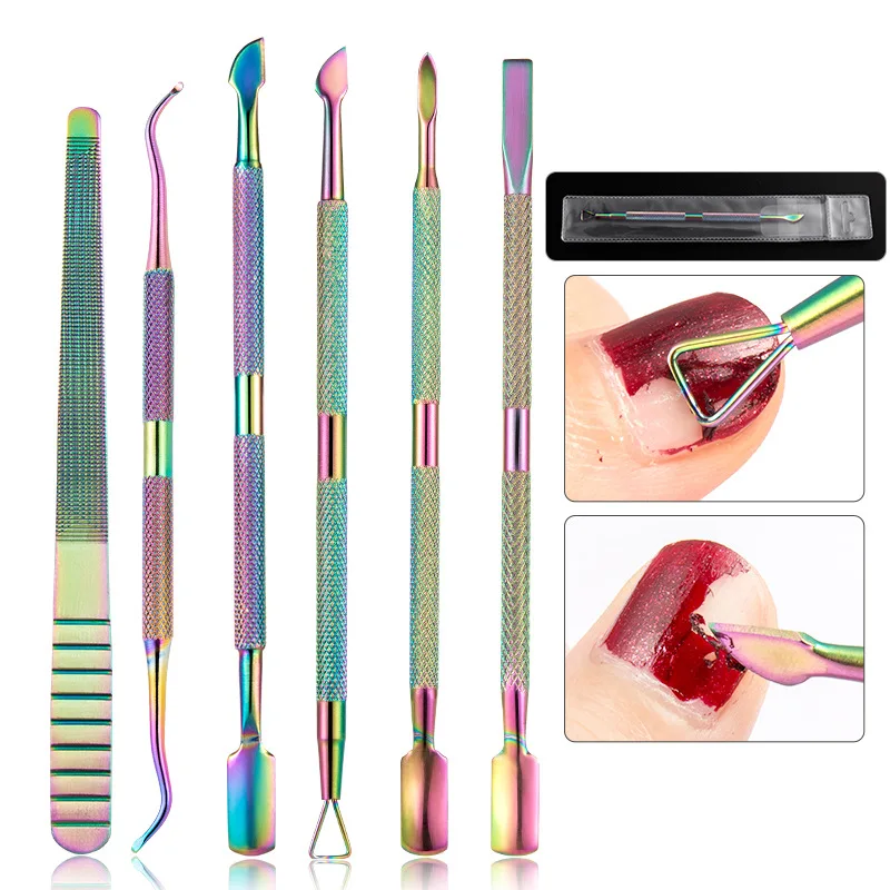 wholesale Nail art Spoon Pusher Manicure Tool Stainless Steel Cuticle Pusher