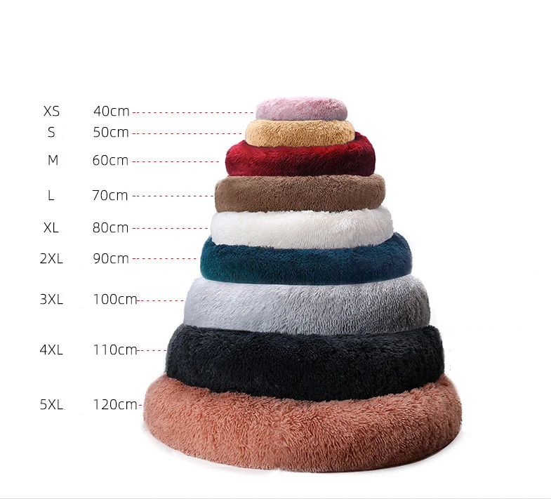 Best Quality Non-slip Improved pet sleeping Colourful Cat Sofa Removable Fluffy Donut Faux Fur Winter Ultra Warm dog Cat Nest
