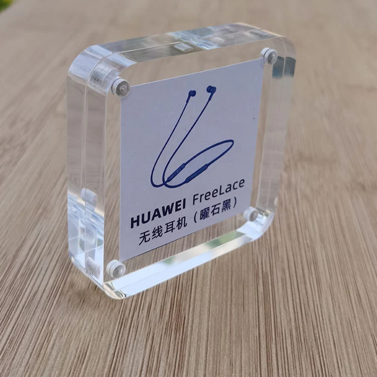 Custom Wholesale Clear Solid Acrylic Logo Brand Block Printing Acrylic Logo Brand Sign Display