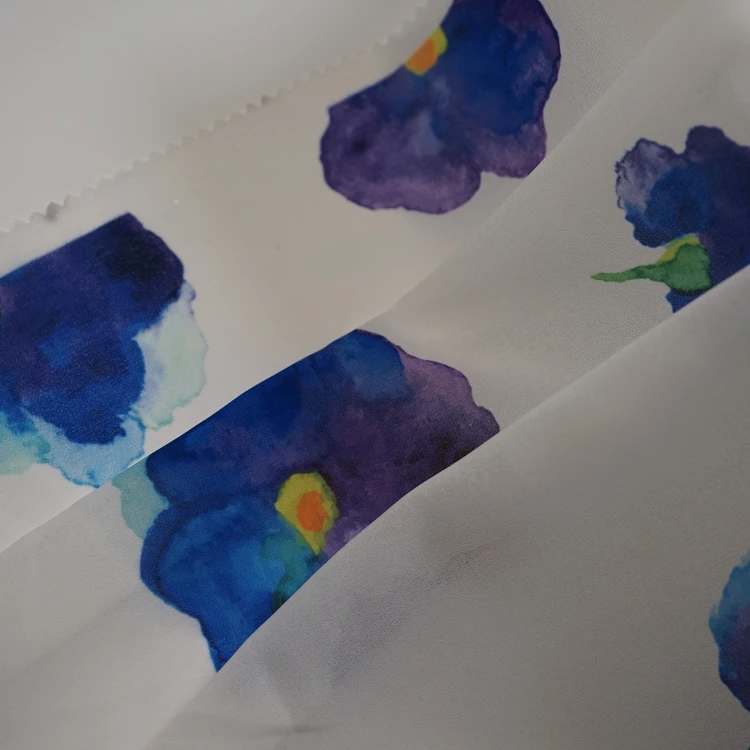 New design eco-friendly composite silk chiffon fabric digital printed dress fabric