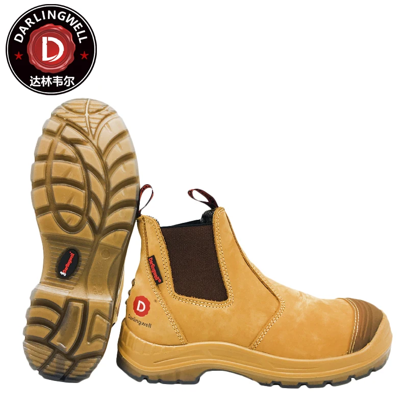 DARLINGWELL safety shoes industrial safety BOOTS with steel toe cap 6 inch Steel Toe, Slip On Safety Oiled Leather Shoes for man