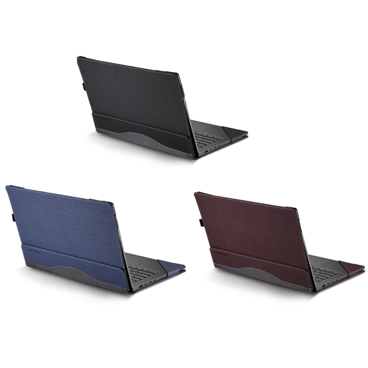 Wholesales For Samsung Galaxy Book Flex 2020 13.3 Inch Leather Laptop Anti-Fall Protective Case With Stand(Wine Red)