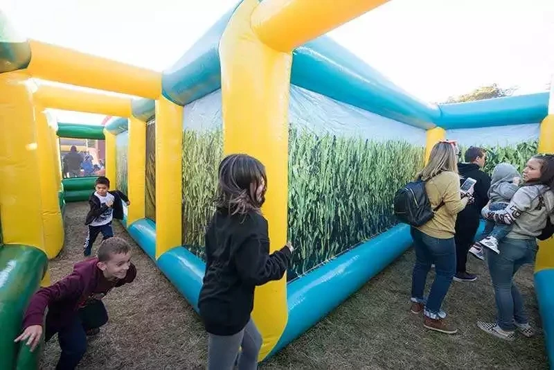 Outdoor Halloween Inflatable Laser Tag Labyrinth Hunted House Inflatable Corn Maze Obstacle Course