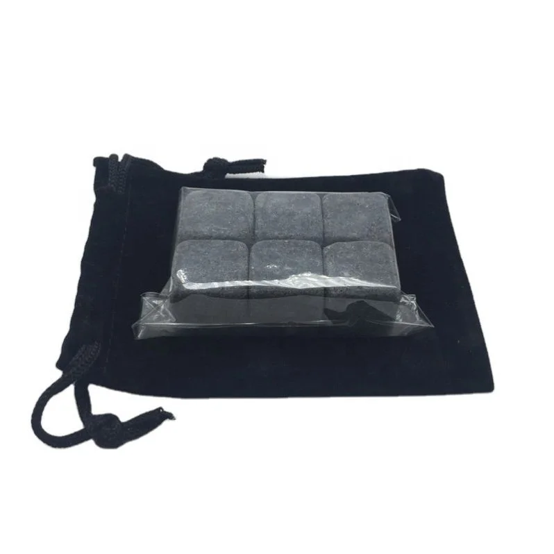 6 Piece Reusable Granite Whiskey Ice Cube Stone with Cheap price