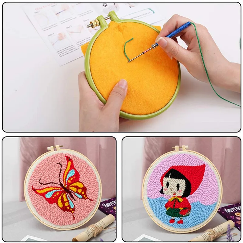 MCX-26 Hot Sale 43Pcs Punch Needle Kit Stitching Punch Needle Embroidery DIY Kit