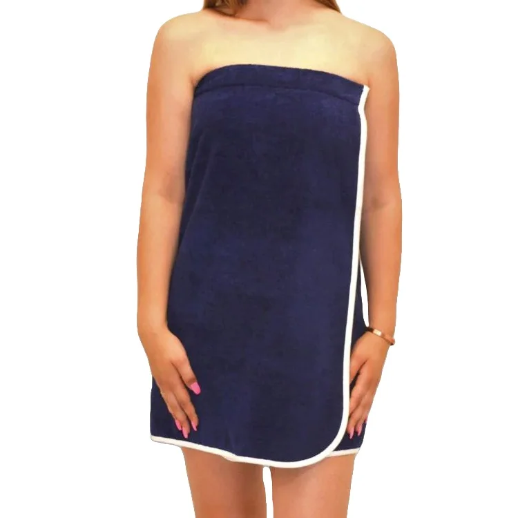Best microfiber spa bath towel dress wearable bath robe body towel wrap with adjustable closure