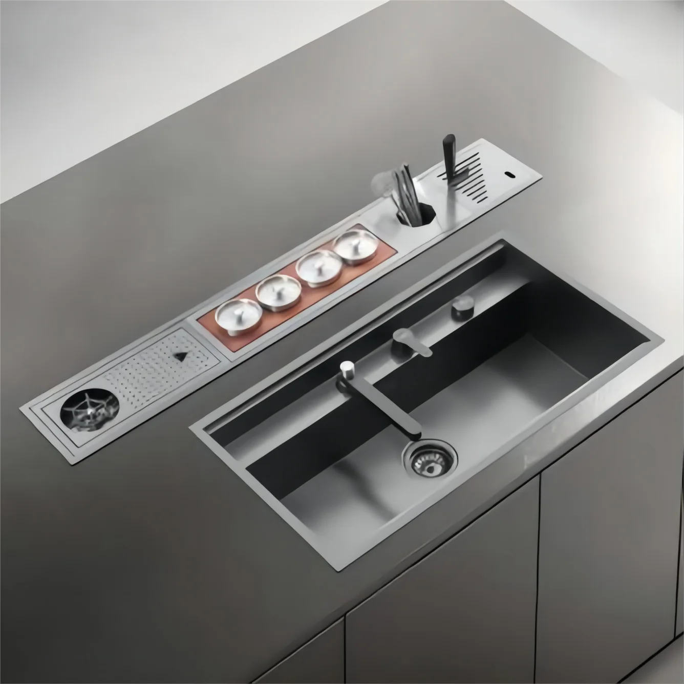Прямая продажа с завода скрытая кухонная раковина ручной работы из нержавеющей стали черным