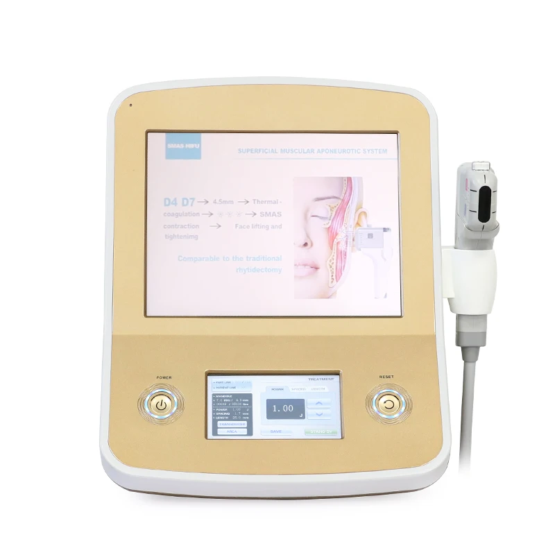 Double Hifu SMAS Face Lifting Skin Tightening Gold Hifu Ultrasound Vmax V-Max Wrinkle Removal Machine