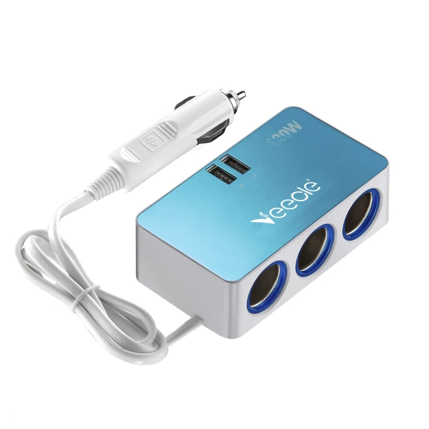  Автомобильный Алюминиевый двойной USB 3 1 а dc розетки удлинитель для прикуривателя адаптер автомобильного зарядного