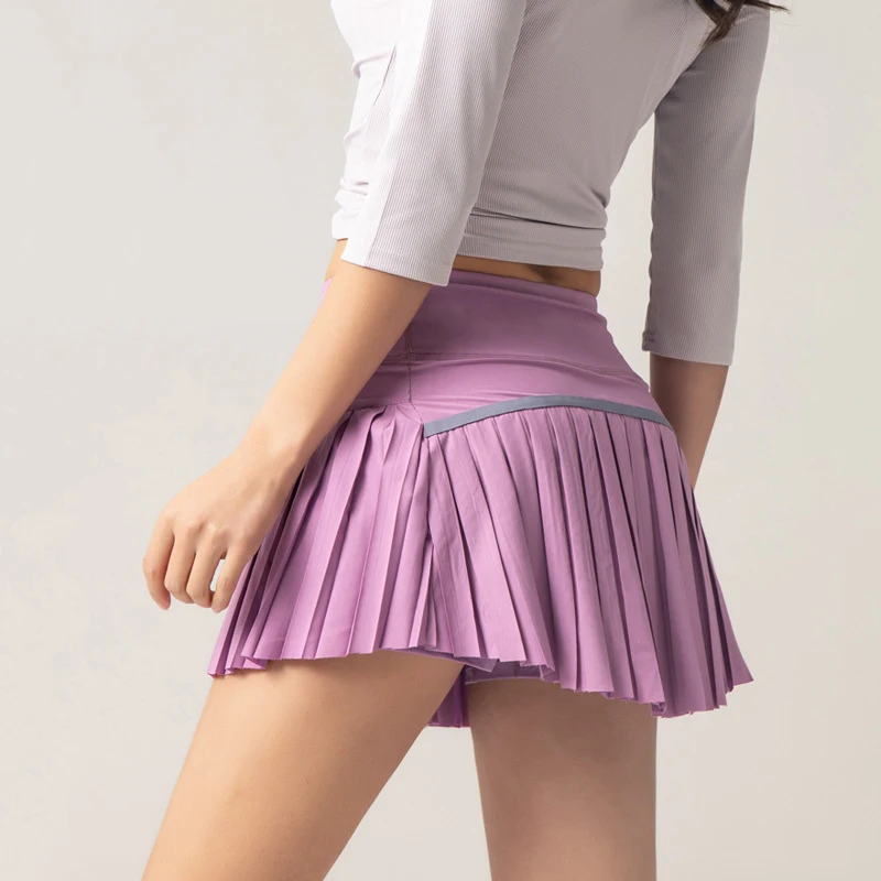 Женская теннисная юбка с карманами, юбка для тренировок с высокой талией, быстросохнущие спортивные юбки для бега