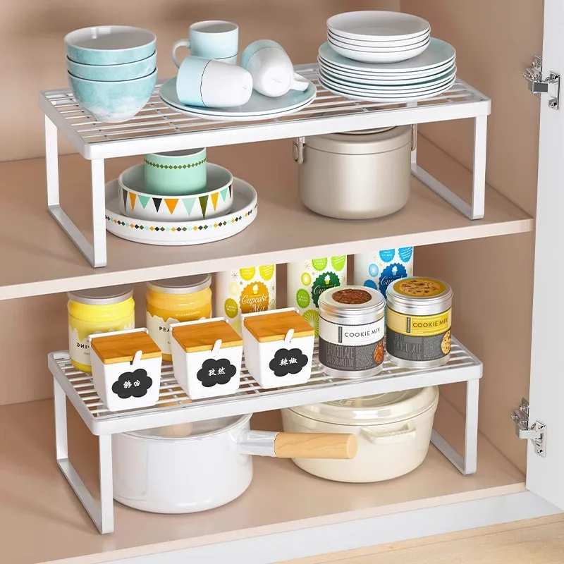 OWNSWING Kitchen Cabinet Plates Dishes Storage Shelf Living Room Over Display Spice Space Saving Rack For Pantry Cabinet