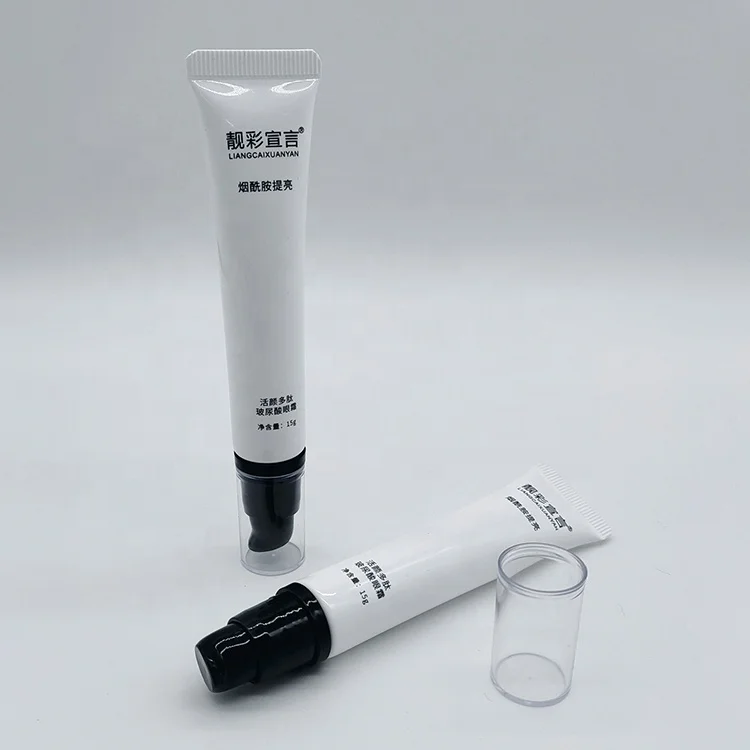 
10g 15g 25g 30g Customized White Soft Cosmetic Tube 15ml With Pump 