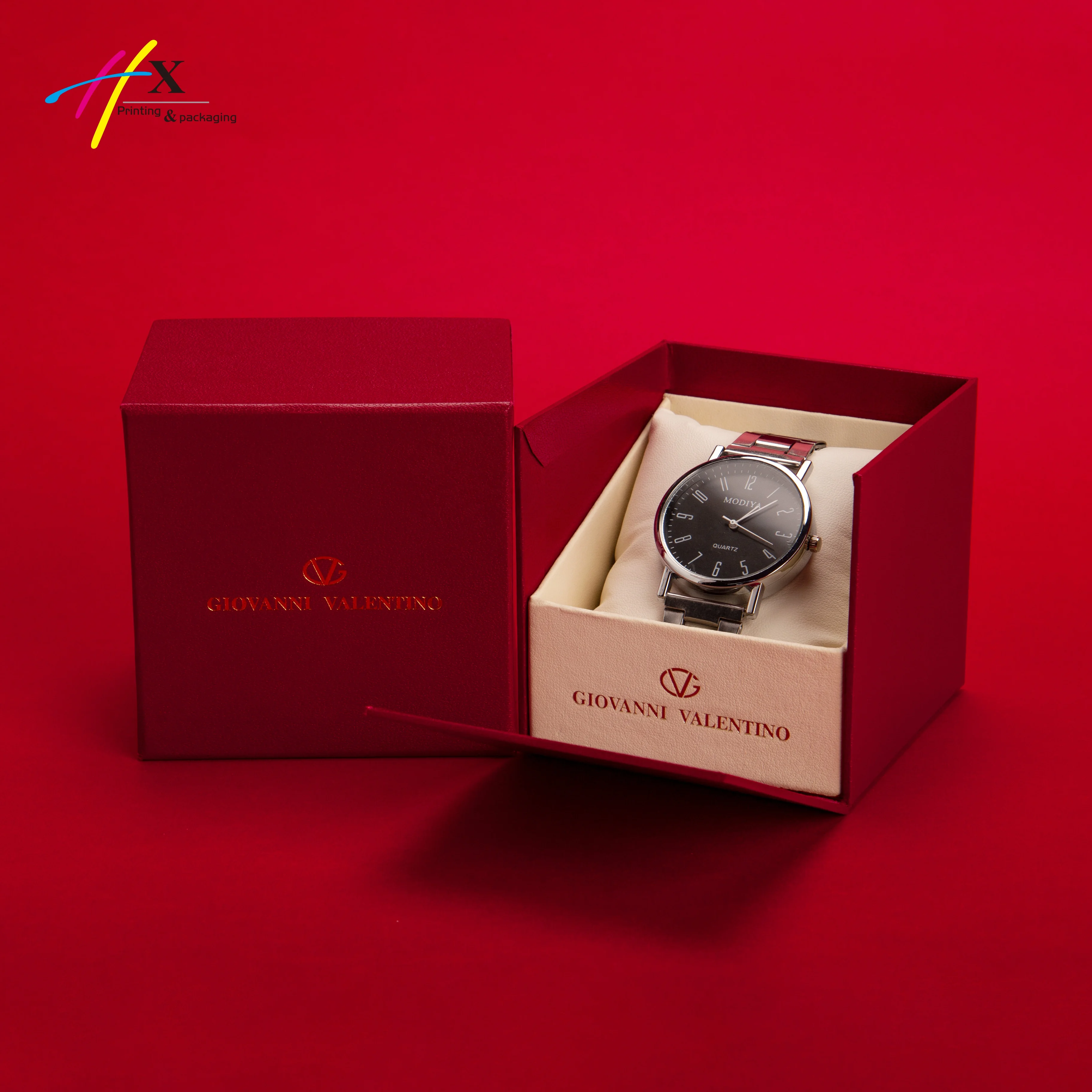 Custom Logo High End Custom Logo Kraft Paper Boxes Watch Gift Box Rigid Paper Packaging Box for Watch Paper Board Handmade HX