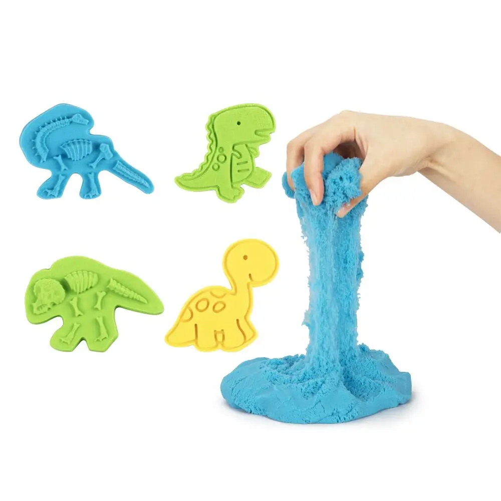 Creative Space Magic Sand Play Set for Kids Sensory Toy Beach Sand Kit Dinosaur Mold DIY Arts Crafts