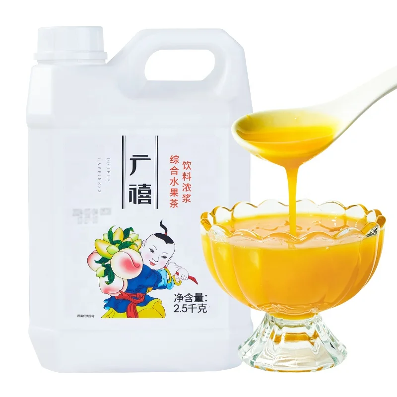 2023 New Arrivals Bulk Package 2.5kg Assorted Fruit/Multi Fruit Juice Concentrate for Bubble Tea