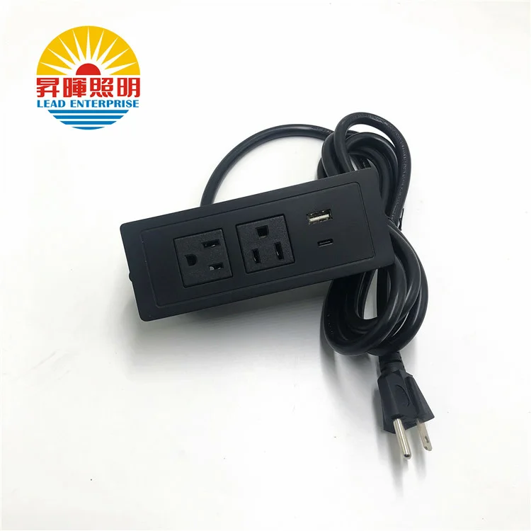 Embedded American USB power socket, desktop socket, factory direct selling usb-a usb-c power strip socket for office furniture