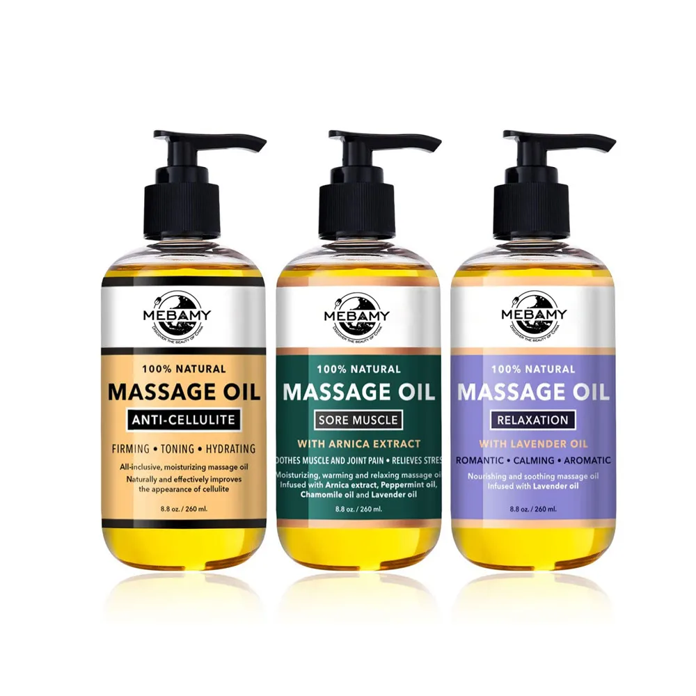 Private Label Anti-Cellulite Sore Muscle Relaxation Body Massage Oil