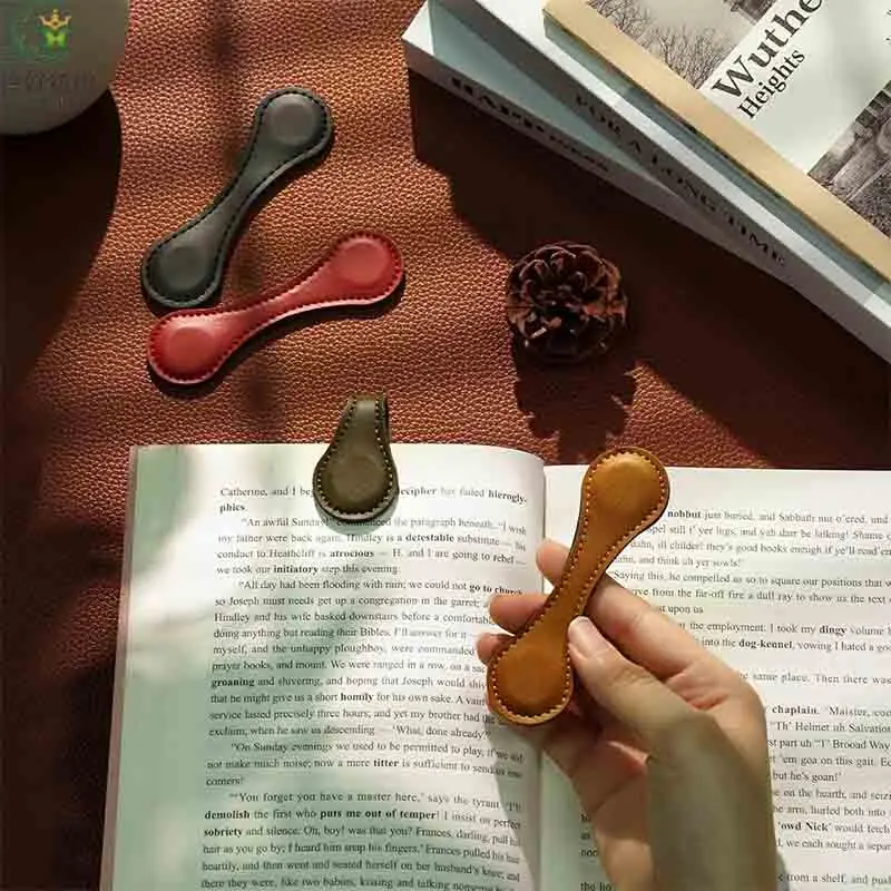 Custom Handmade Leather Leatherette Bookmarks Personalized Gift with Hook & Loop Tapes Magnetic Bookmarks for Readers