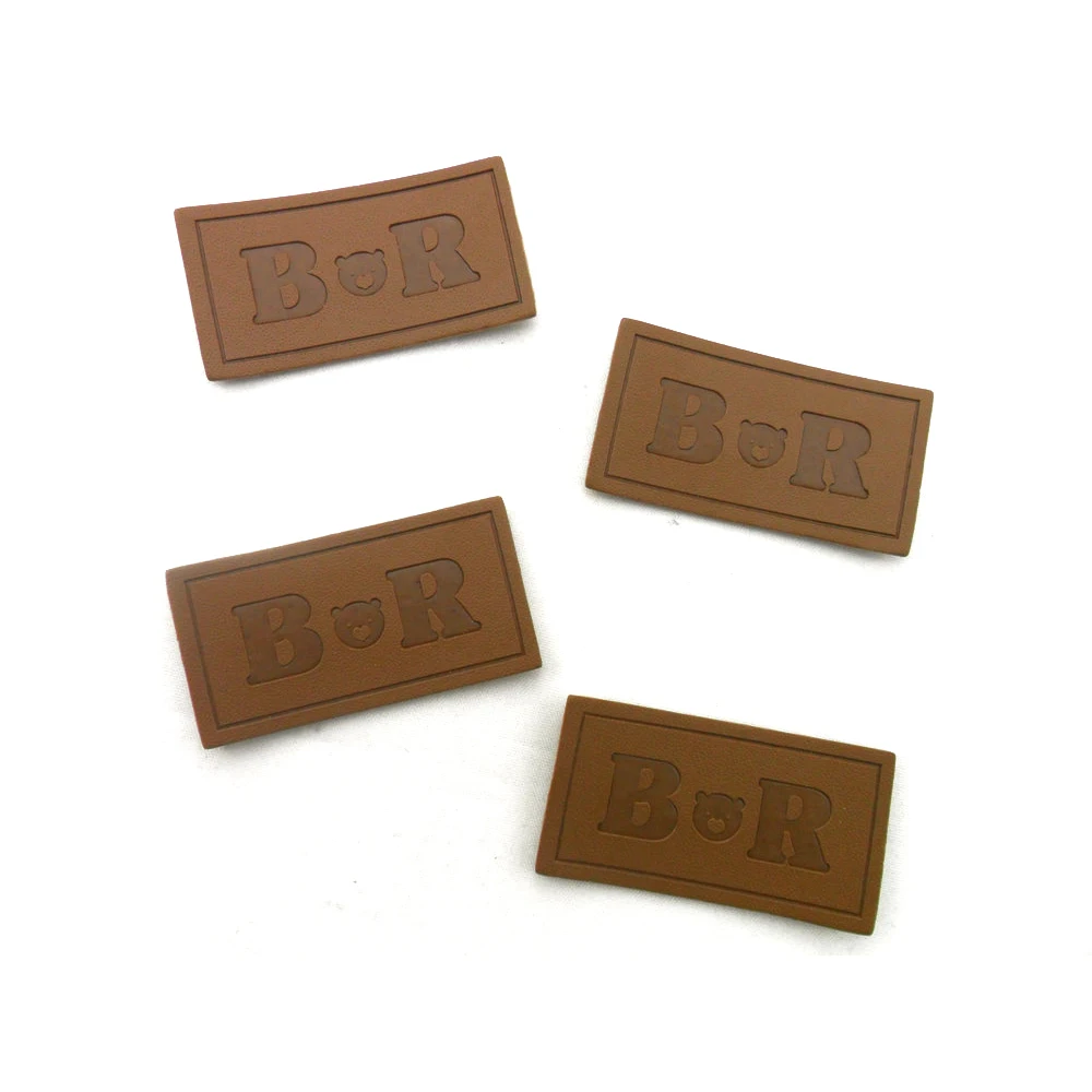 Patch Label Logo Embossed Sewing On Pu Leather Patch With Signature Branding On Custom Garment Custom Logo Jeans Leather Label