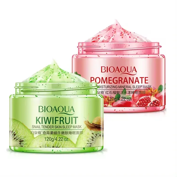 OEM bioaqua wholesale natural red pomegranate kiwi moisturizer nourishing fruit sleep crystal face mask