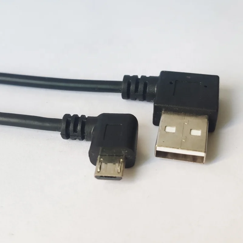 China Manufacturer Custom USB 2.0 AM Left Angle to Micro Left Angle Cable