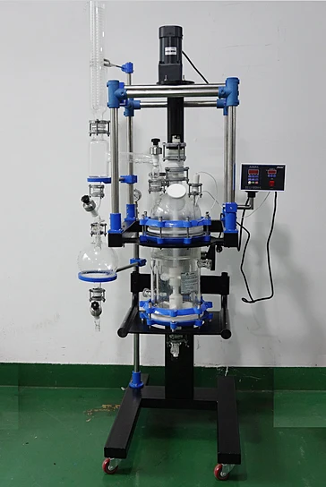 Lab 20 50 100 200L vacuum distillation Jacketed double layer glass reactor stirred tank reaction kettle vessel