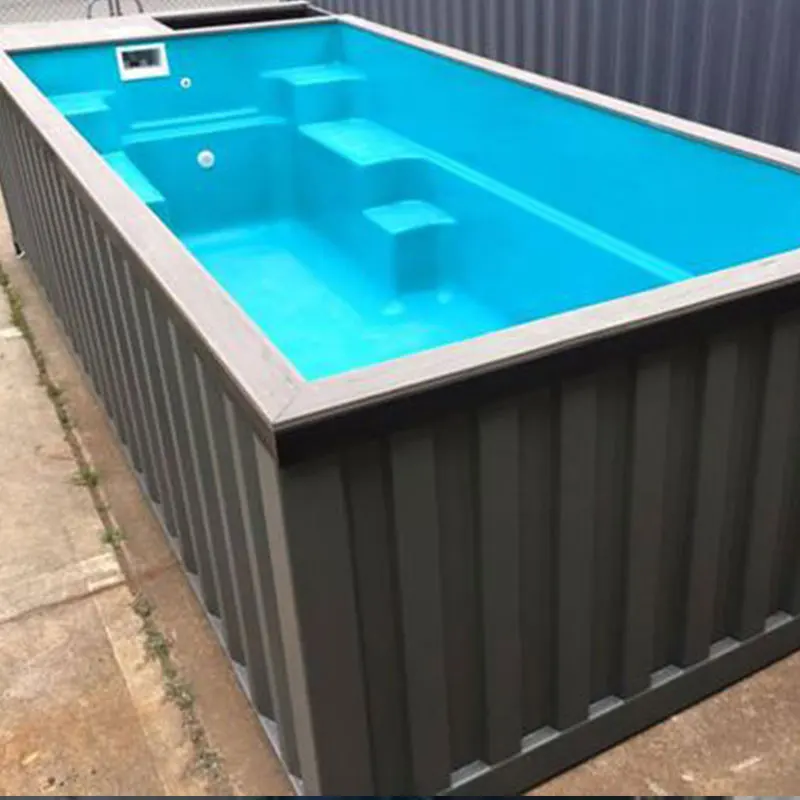 Wholesale Custom Made Luxury Salt Water 20ft Container fab Pool Fibreglass Swimming Pool Accessories Equipment