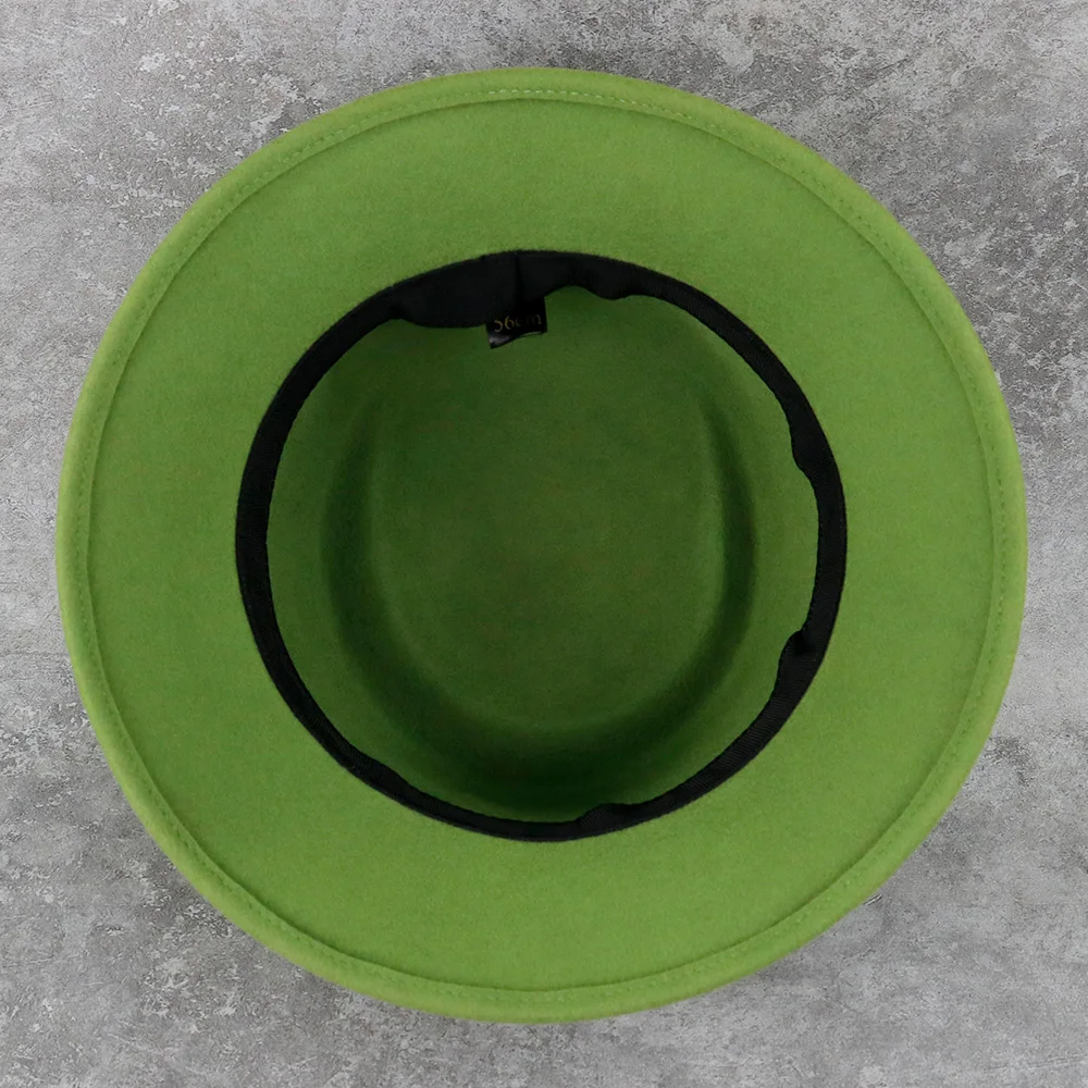 LiHua High Quality Customized Women Wholesale Ladies Hats Green Wool Felt Fashion Hat