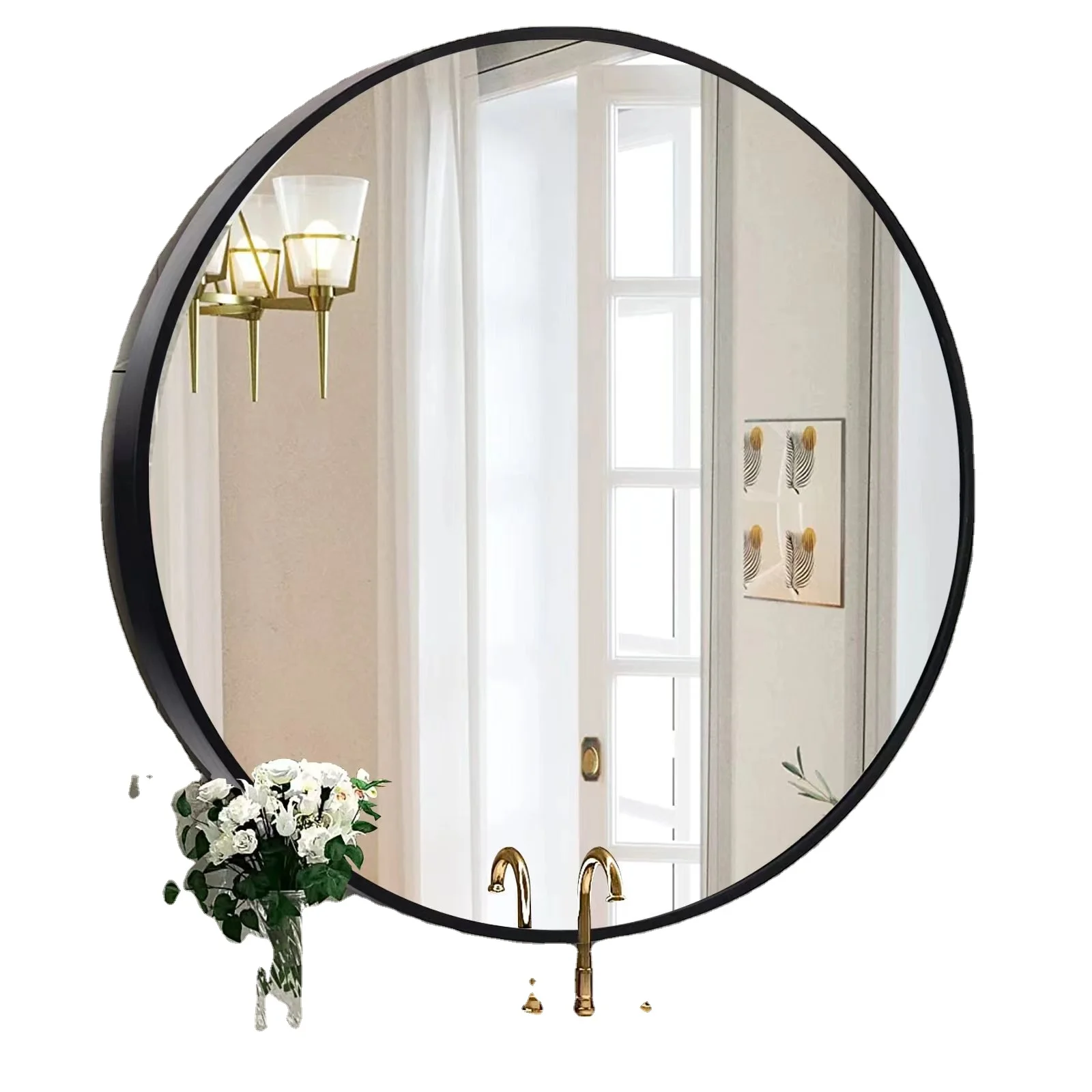 Glossy Anodized Brushed Gold/Black/Silver Round Aluminum Profile Aluminum Profile for Led Mirror Frame