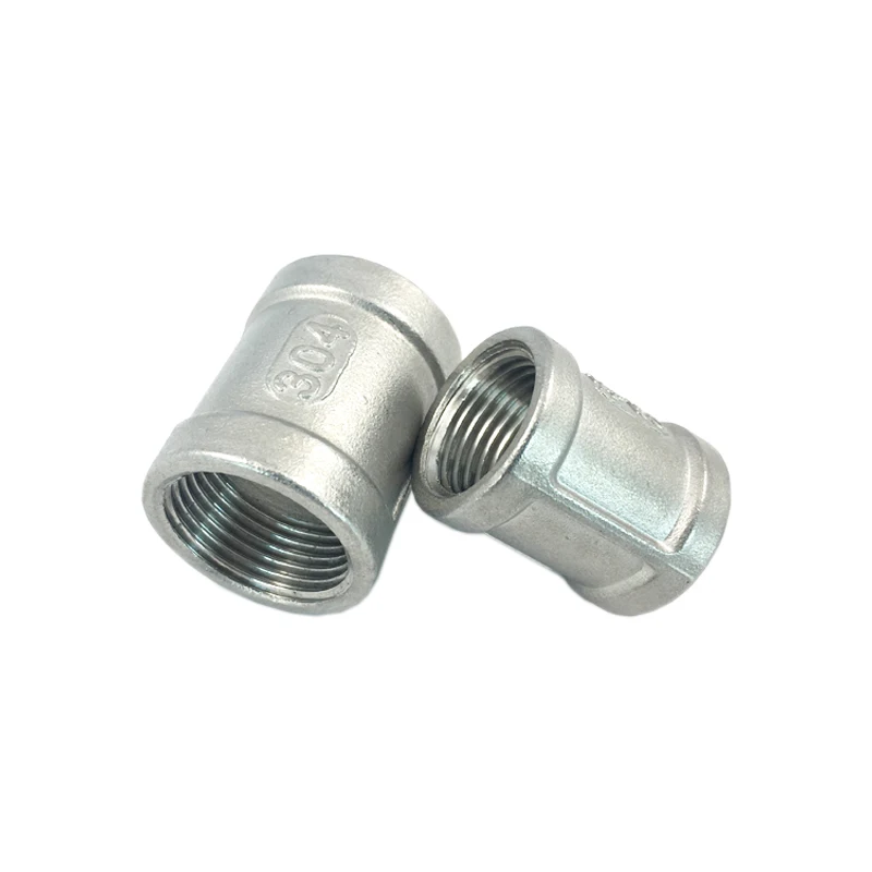 polished 1/2 inch 3/4 inch BSPT/NPT threaded stainless steel pipe connector socket ss coupling