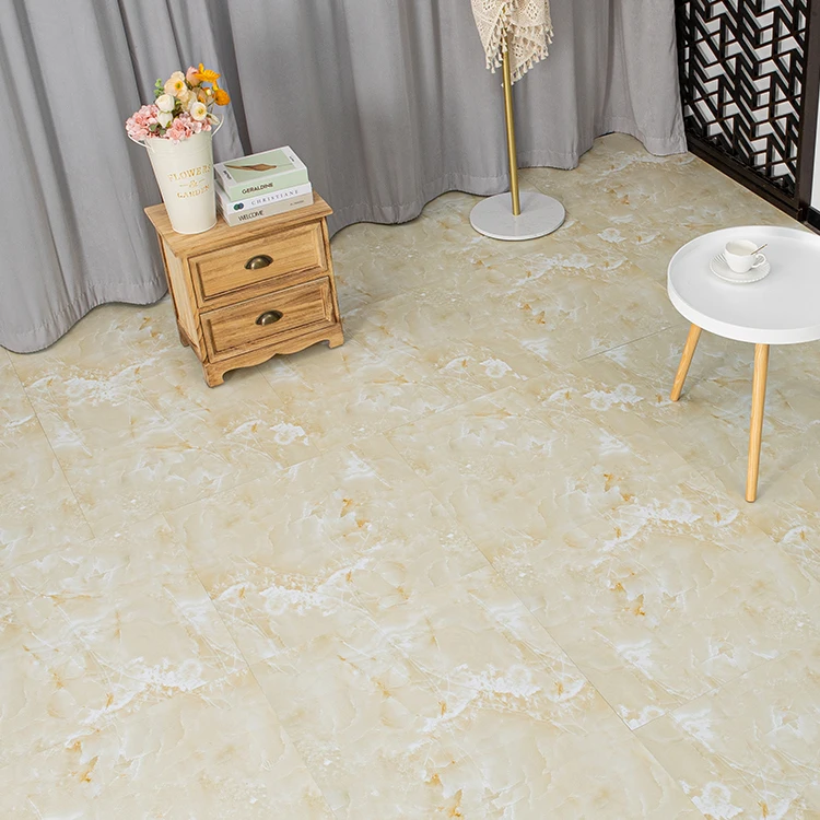 Flooring in The Kitchens Marble Fire Resistant Non Slip Dry Back Vinyl Flooring Self Adhesive PVC Floor Tiles