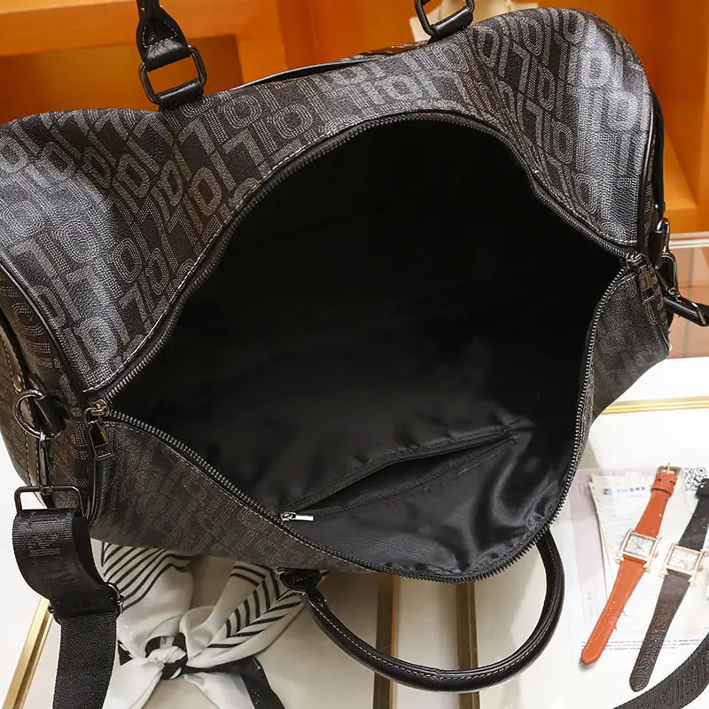 New Arrival Custom Logo Luxury Black Designer Duffel Bag leather bags men Weekender sports Overnight luggage Travel Bag