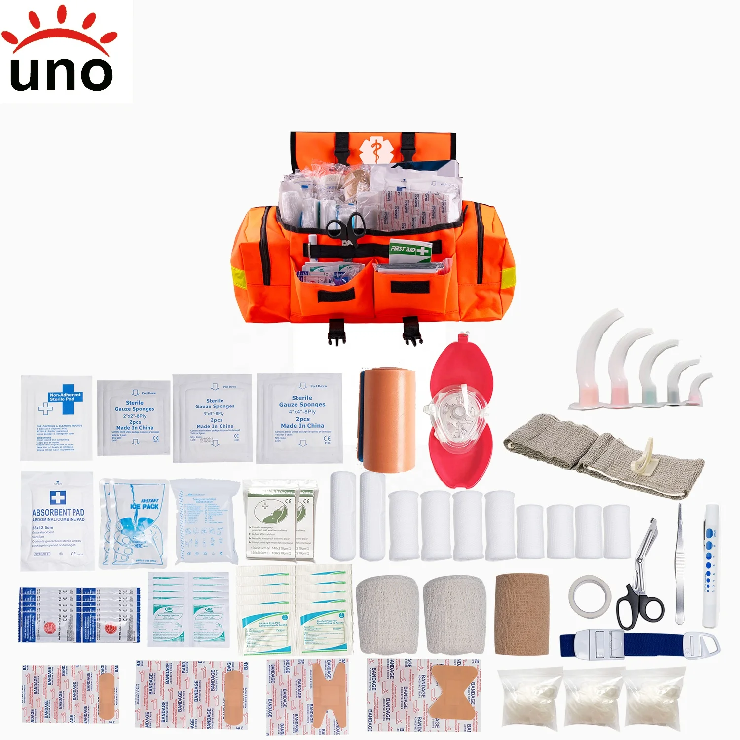 Orange complete  Disaster trauma first aid kit bags emergency response medical first aid kit with reflectors