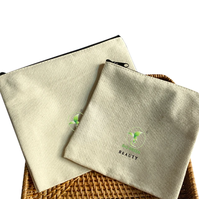 Custom Eco Recycling Makeup Brush Holder Portable Makeup Case Travel Beauty Canvas Travel Make Up Bag for Girls Women