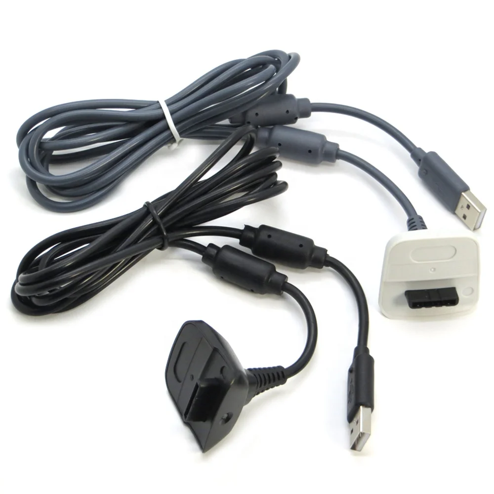 USB-кабель для зарядки XBOX 360, тонкий беспроводной игровой контроллер, шнур для зарядки, провод, кабель для Xbox360, джойстик, черный/серый