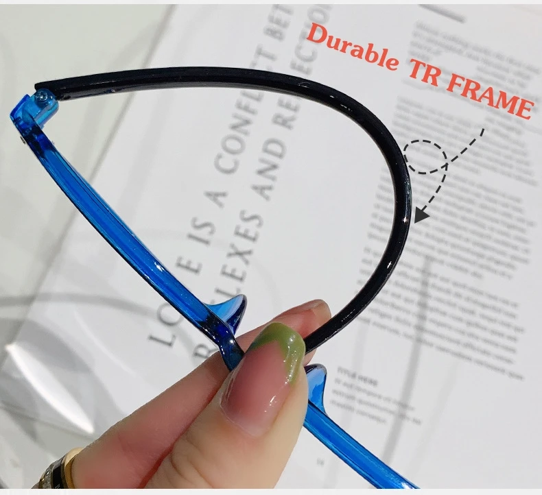 Retro ultra light and fashionable TR90 frame anti blue light presbyopic glasses for unisex