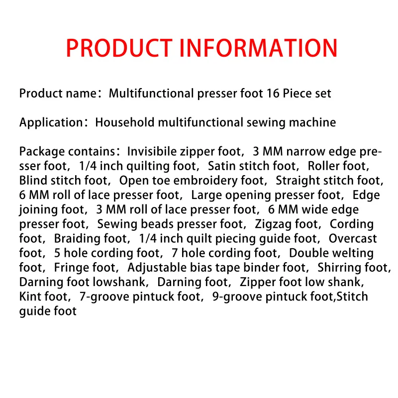 Singer Household multifunctional sewing machine presser foot 32 Piece kit Set Sewing machine parts apparel accessories