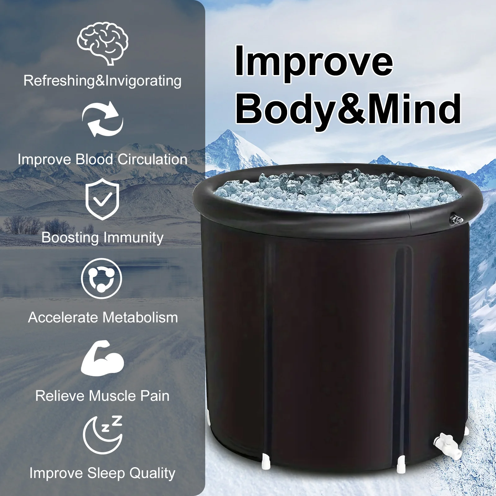 Ice Bath Tub Inflatable Recovery Cold Water Multi-layer Insulation Material Bath Tub With Complete Accessories