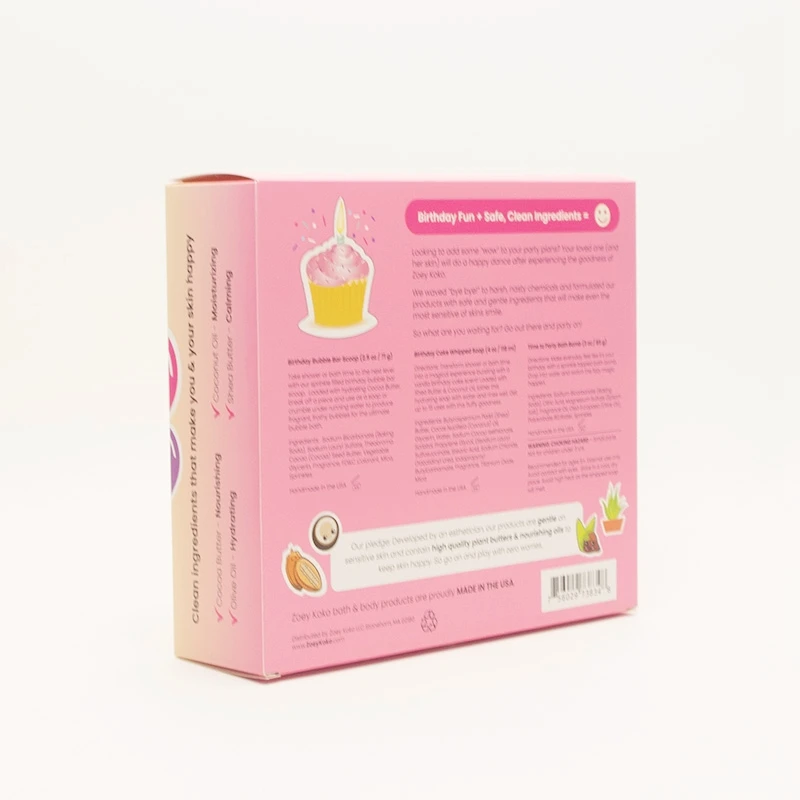 Die cut window soap retail packaging custom toy packaging bio degradable display gift box with clear window