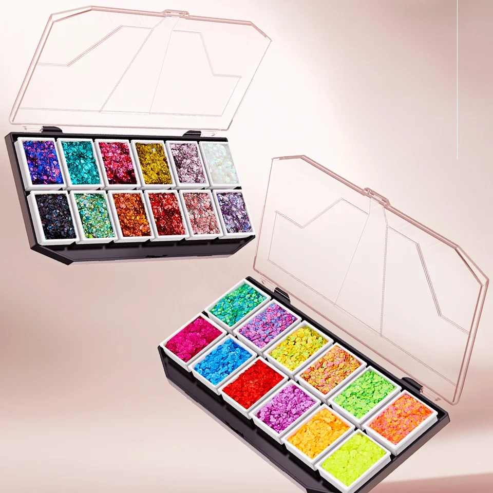 High Pigment Makeup Highlighter Chameleon Cream powder supplier chrome Eyeshadow Glitter Gel Eye Shadow Bio glitter Palette Wet