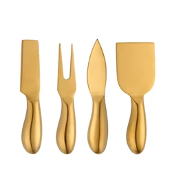 4 Pieces Cheese Cutter Color Plated Stainless Steel Cheese Shaver Fork Spreaders Cheese Knife Set
