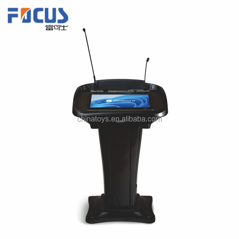 Modern smart lectern table PE plastic digital podium for conference and class