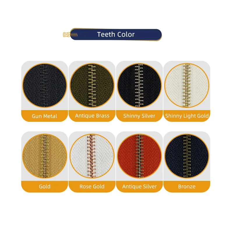 Factory Sales High Quality Garment Accessories Metal Zipper Antique Silver Teeth For Coats