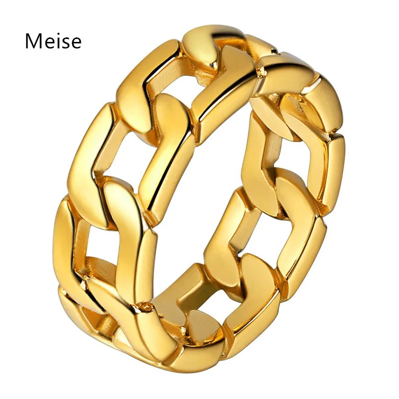 Yiwu Meise LMY141 Men Women Cuban Link Chain Ring/Spinner Stainless Steel Ring
